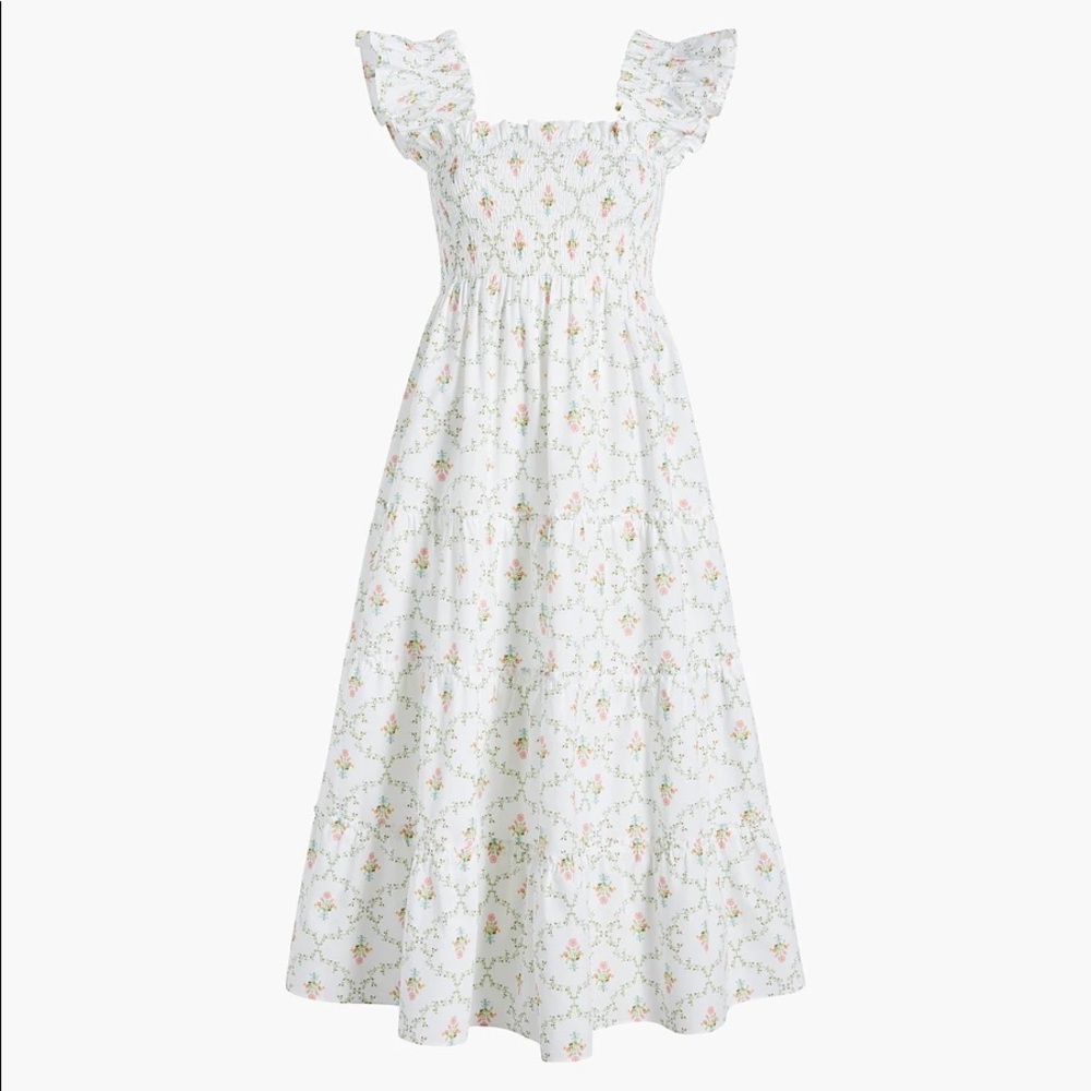 Hill House Home Ellie Nap Dress in Pastel Trellis